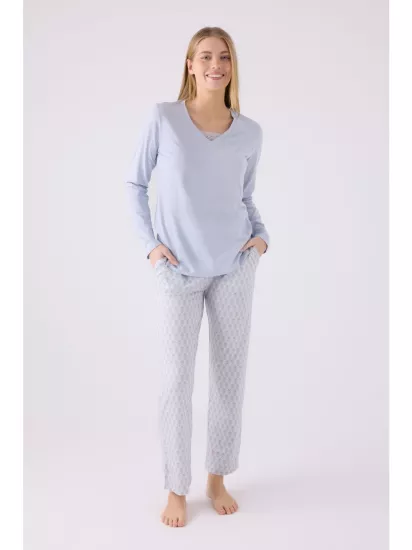 Pierre Cardin 8887 Uzun Kollu Kadın Pijama Takımı