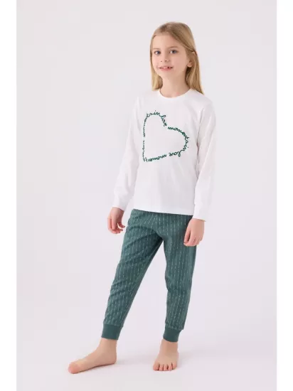 Arnetta 3050 Pamuklu Anne Kız Uzun Kol Kız Çocuk Pijama Takımı