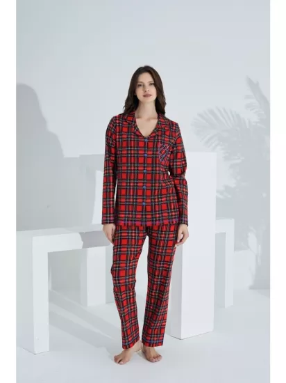 Etoile Kadın Ekose Uzun Kol Pijama Takımı /98224