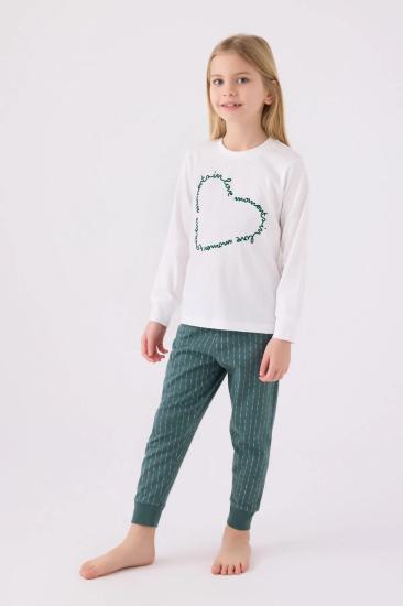 Arnetta 3050 Pamuklu Anne Kız Uzun Kollu Garson Kız Çocuk Pijama Takımı
