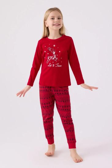 Arnetta 3106 Pamuklu Anne Kız Uzun Kollu Kız Çocuk Pijama Takımı