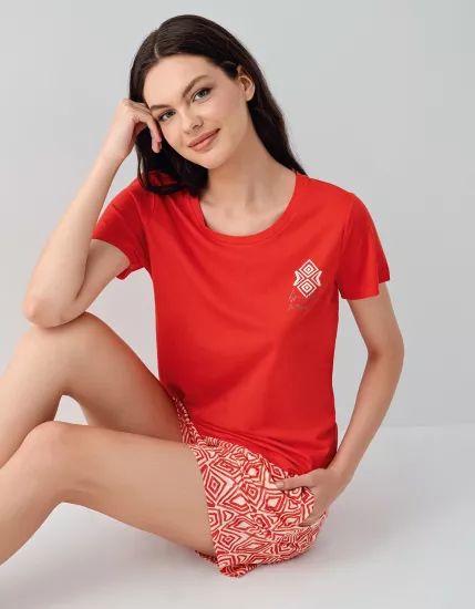 Arnetta 3612 Kadın Kısa Kollu Şortlu Pijama Takımı