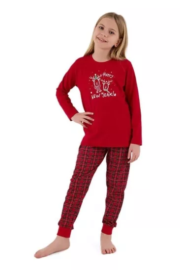 Arnetta Kız Çocuk Kırmızı Uzun Kollu Pijama Takımı 3514-G