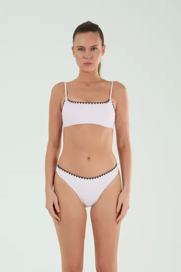 B21046 NAKIŞLI STRAPLEZ BİKİNİ TAKIM