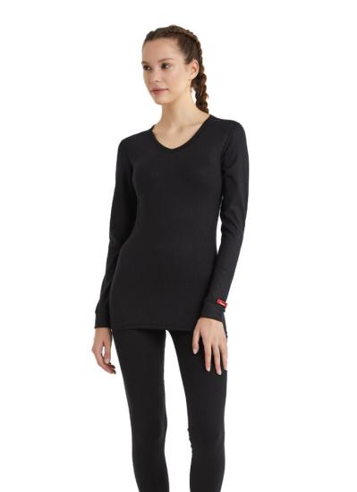 Blackspade Termal Aktif Unisex V Yaka T-Shirt Uzun Slv.-Si̇yah