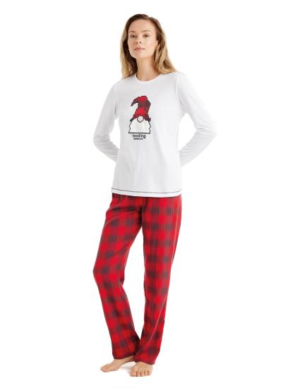 Blackspade 51622 Pamuklu Yuvarlak Yaka Uzun Kollu Kadın Pijama Takımı