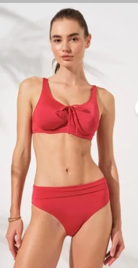Pierre Cardin 241253 Kadın Toparlayıcı Balenli Bikini Takım-Kirmizi