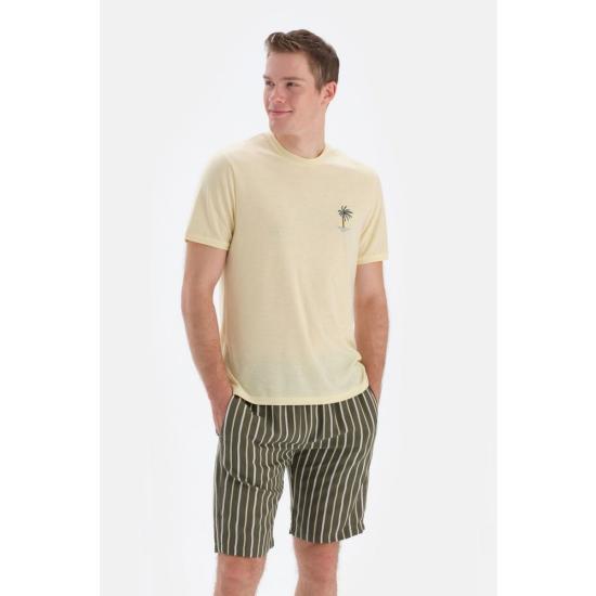 Eros 33012 Pamukl Kısa Kollu Erkek Şortlu Pijama Takımı