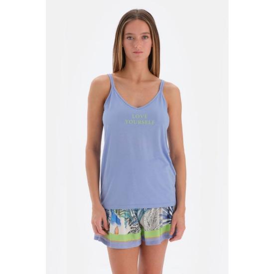 Eros 33532 Pamuklu İp Askılı Kadın Şortlu Pijama Takımı