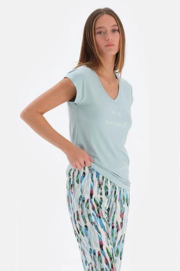 Eros 33580 Pamuklu Kısa Kollu V Yaka Kadın Pijama Takım