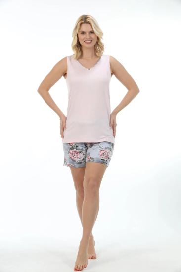 Etoile Kadın Battal Bambu Sıfır Kol Şort Takım Pijama 70059B