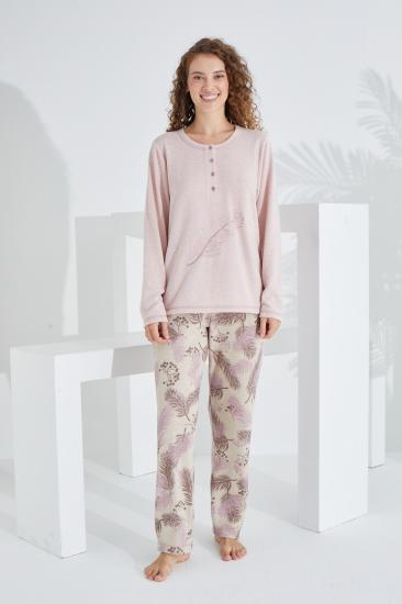 Etol 98409 Pamuklu Battal Uzun Kollu Kadın Pijama Takımı