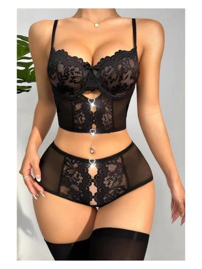 For Dreams 8454 Aksesuar Detaylı Balensiz Fantezi Büstiyer Takım