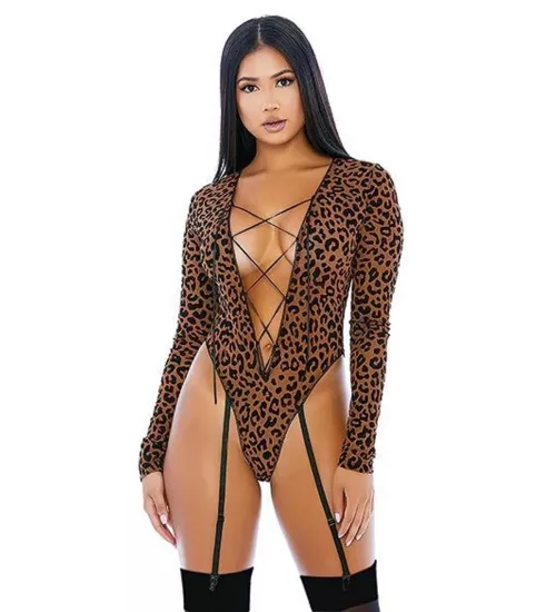 For Dreams 8292 Fantezi  Leopar Body Jartiyer