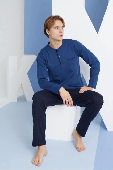 Kly 9250 Pamuklu Uzun Kollu Patlı Erkek Pijama Takımı