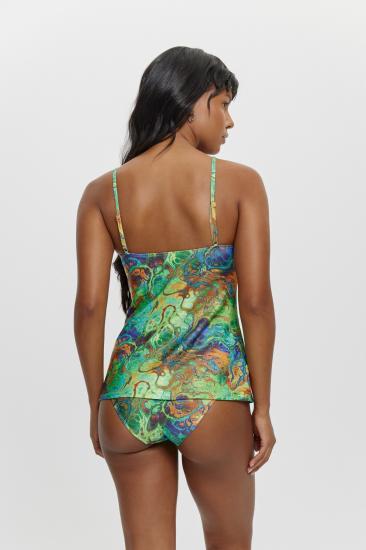 T14002 Biye Detaylı İnce Askılı Tankini