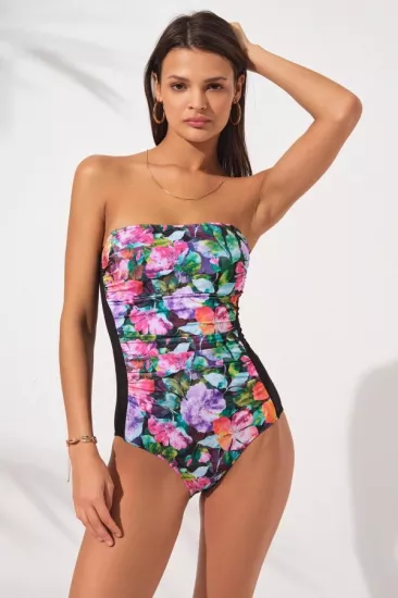 Pierre Cardin Marıa Parçalı Soft Straplez Mayo-Violet