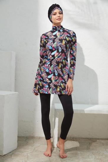 Pierre Cardin 221908 Uzunkol Desenli Tam Tesettür Mayo