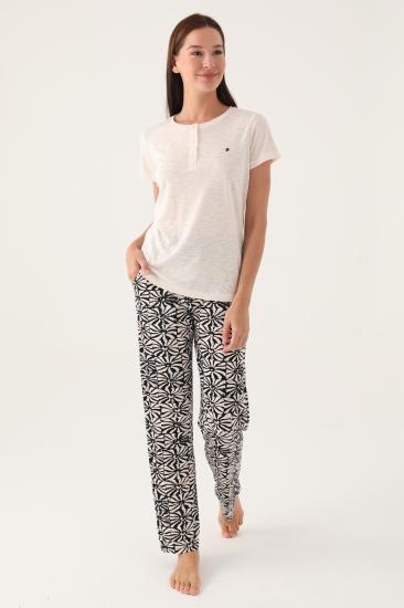 Pierre Cardin 8788 Kısa Kollu Patlı Kadın Pijama Takımı