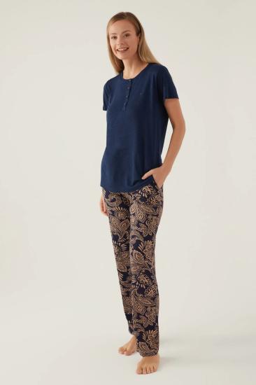 Pierre Cardin 8796 Kısa Kollu Battal Kadın Pijama Takımı