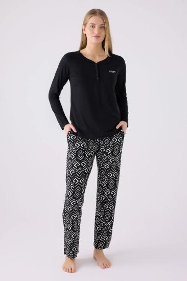 Pierre Cardin 8871 Süprem Uzun Kollu Battal  Kadın Pijama Takımı