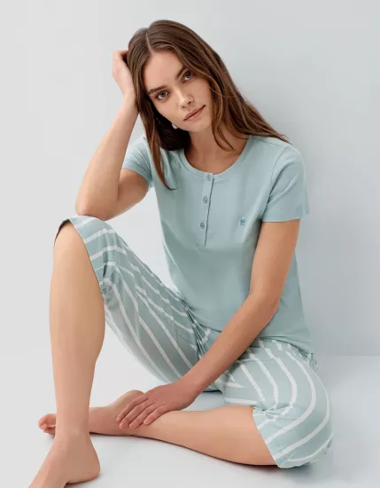 Pierre Cardin 9151 Kadın Kısa Kollu Kapri Takım
