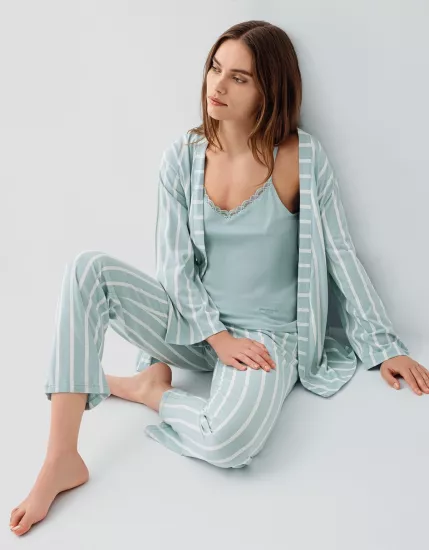 Pierre Cardin 9154 Kadın Sabahlıklı Pijama Takımı
