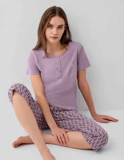 Pierre Cardin 9183 Kadın Kısa Kollu Kapri Takım
