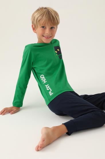 Roly Poly 3338 Pamuklu Uzun Kollu Erkek Çocuk Pijama Takımı