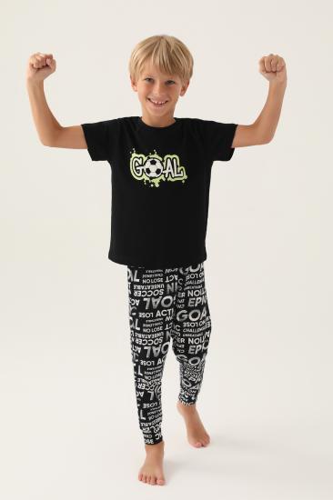Roly Poly 3344 Pamuklu Kısa Kollu Erkek Çocuk Pijama Takımı