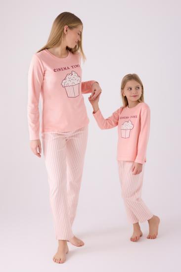 Roly Poly 3479 Kadife Anne Kız Uzun Kollu Kız Çocuk Garson Pijama Takımı