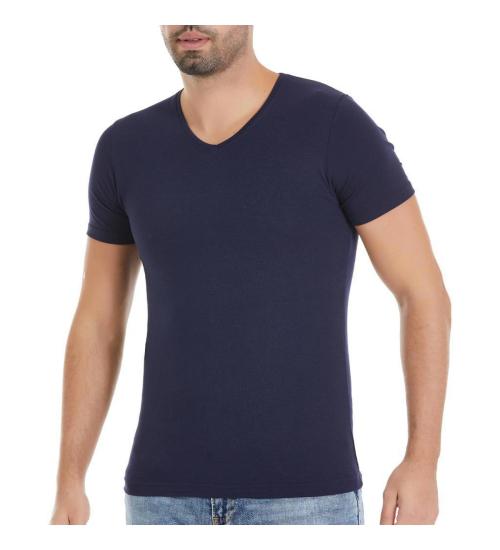 YILDIZ153 MODAL V YAKA T-SHİRT LACİVERT
