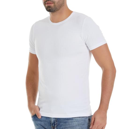 YILDIZ335 MODAL O YAKA T-SHİRT BEYAZ