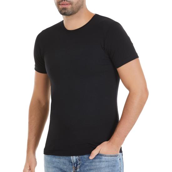 YILDIZ336 MODAL O YAKA T-SHİRT SİYAH