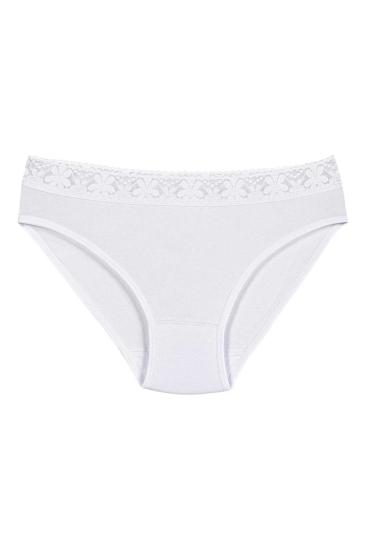 YILDIZ3526 LİKRALI BELİ DANTELLİ BİKİNİ BEYAZ