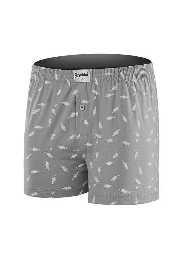 YAPRAKLI HAVLU BEL BOXER-Gri
