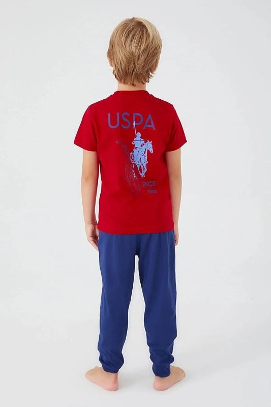 U.S Polo 1352 Pamuklu Kısa Kollu Erkek Garson Pijama Takımı