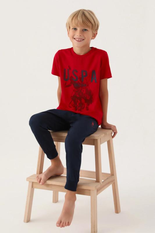 U.S Polo 1739 Pamuklu Kısa Kollu Erkek Çocuk Pijama Takımı