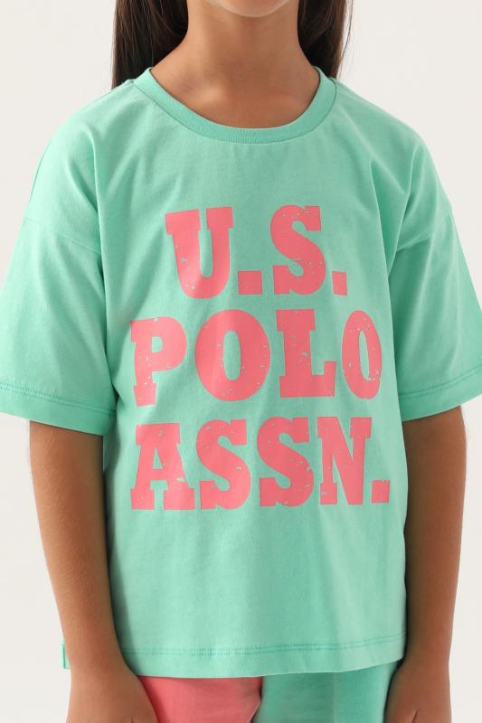U.S Polo 1816 Pamuklu Kısa Kollu Kız Çocuk Şort Takım