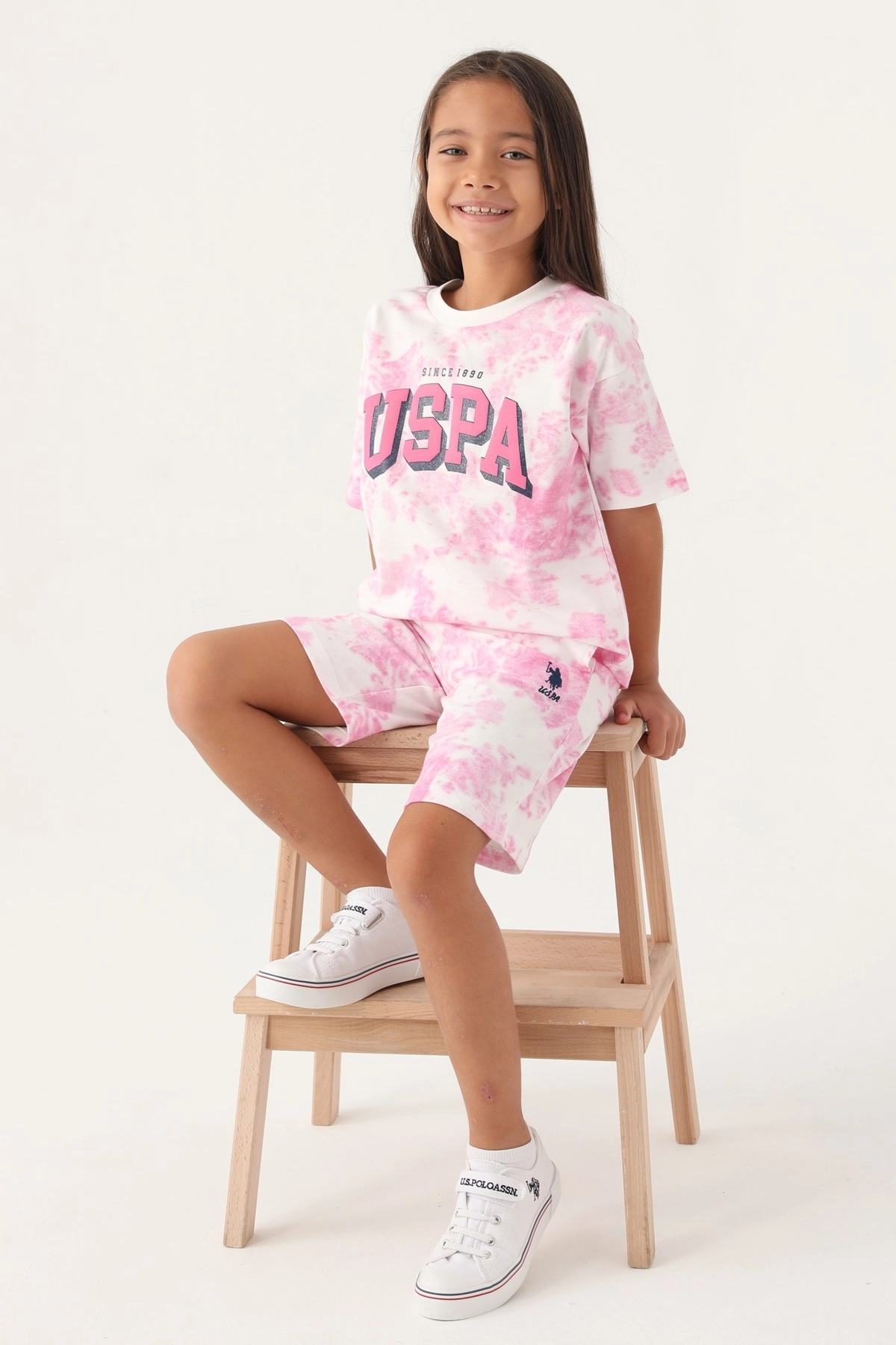 U.S Polo 1819 Kısa Kollu Bermuda Kız Çocuk Pijama Takımı