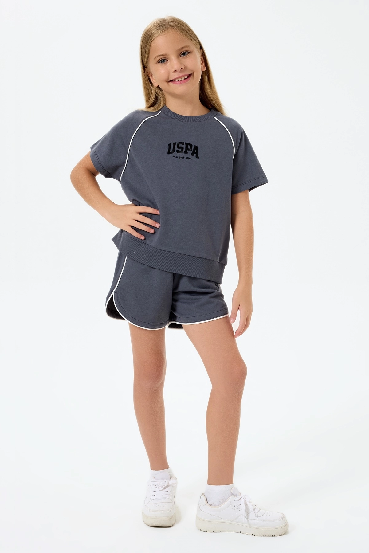 U.S.POLO ASSN. 2528  Kız Garson Çocuk Şort Takım