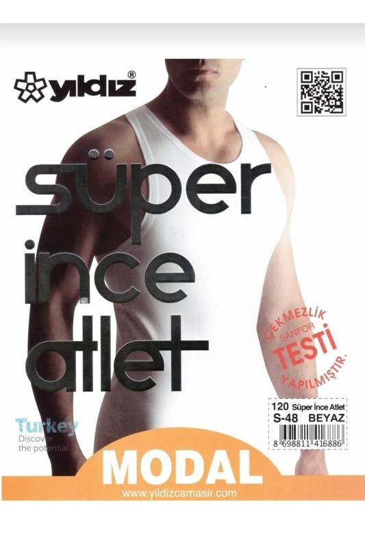 YILDIZ120 SÜPER İNCE ATLET BEYAZ
