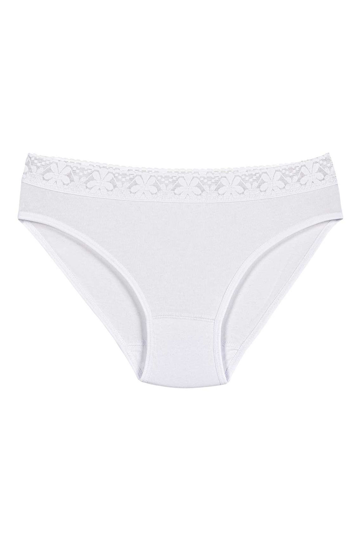YILDIZ3526 LİKRALI BELİ DANTELLİ BİKİNİ BEYAZ